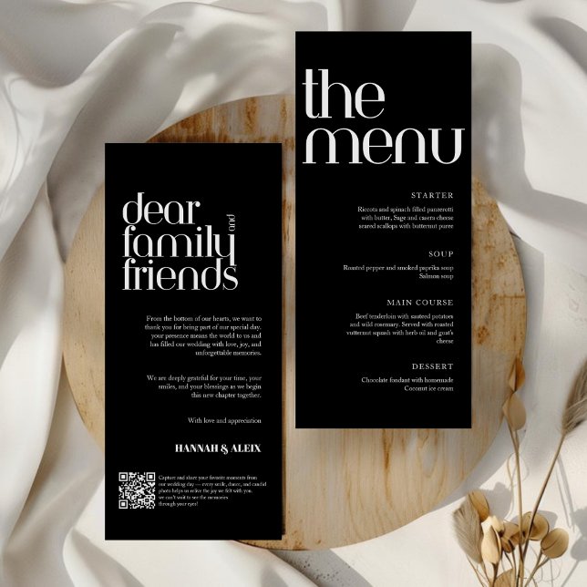Minimalist Modern Handwriting Wedding Dinner  Menu (Creator Uploaded)