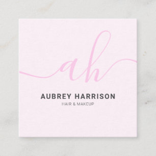 Minimalist Modern Handwritten Monogram Square Business Card