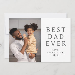 Minimalist Modern Happy Fathers Day 1 Photo Holiday Card
