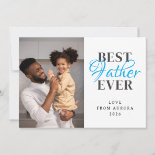Minimalist Modern Happy Fathers Day 1 Photo Holiday Card