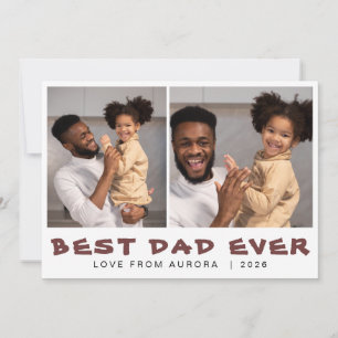Minimalist Modern Happy Fathers Day 2 Photo Holiday Card