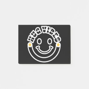 Minimalist Modern Hug Vibes Circle – Smile Curve Post-it Notes