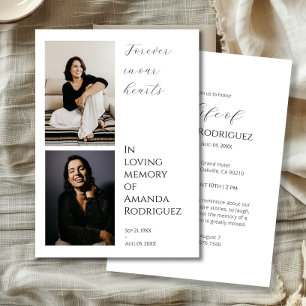 Minimalist Modern In Loving Memory Funeral Photo Invitation