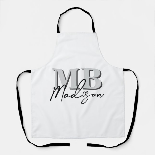 Minimalist Modern Initial Monogram Apron (Front)