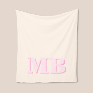 Minimalist Modern Initial Monogram Fleece Blanket