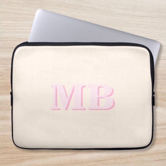 Minimalist Modern Initial Monogram Laptop Sleeve (Creator Uploaded)