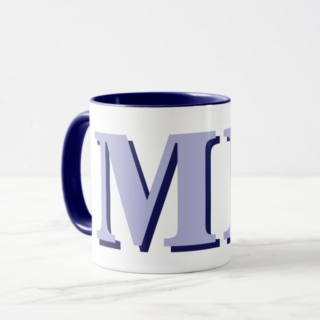 Minimalist Modern Initial Monogram Mug (Front Left)