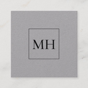 Minimalist Modern Initials Monogram Kraft Square Business Card