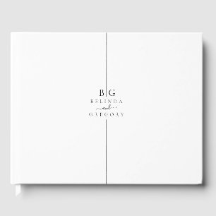 Minimalist Modern Inline Monogram Wedding Guest Book