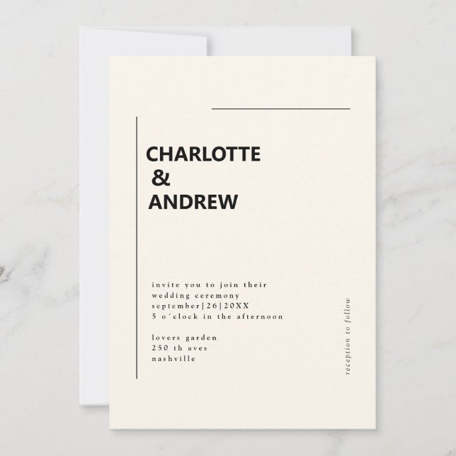 Minimalist modern invitation (Front)