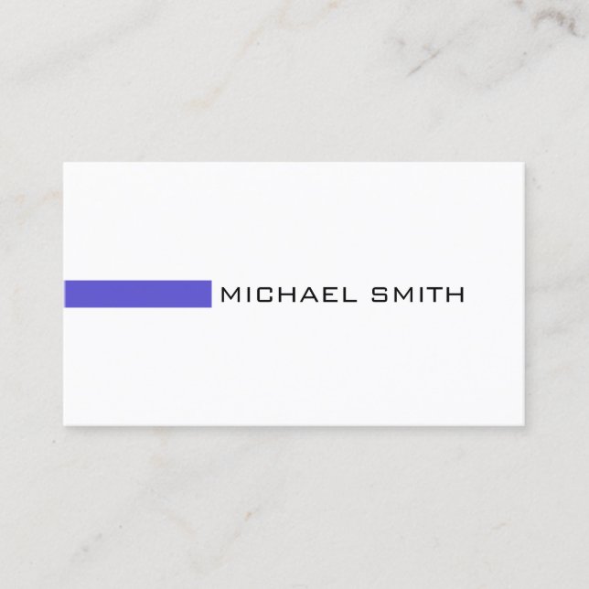 Minimalist Modern Iris and White Business Card (Front)