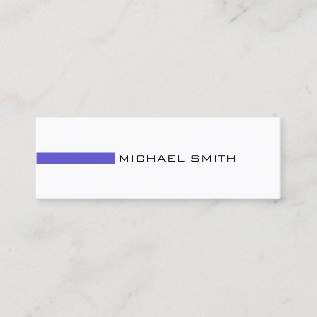 Minimalist Modern Iris Professional Mini Business Card (Front)