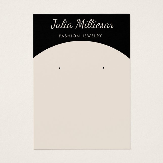 Minimalist Modern jewellery earring display card  (Front)