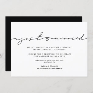 Minimalist modern Just married announcement