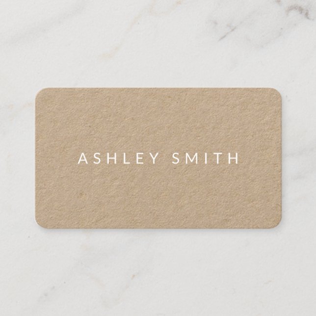 Minimalist Modern Kraft Business Card (Front)