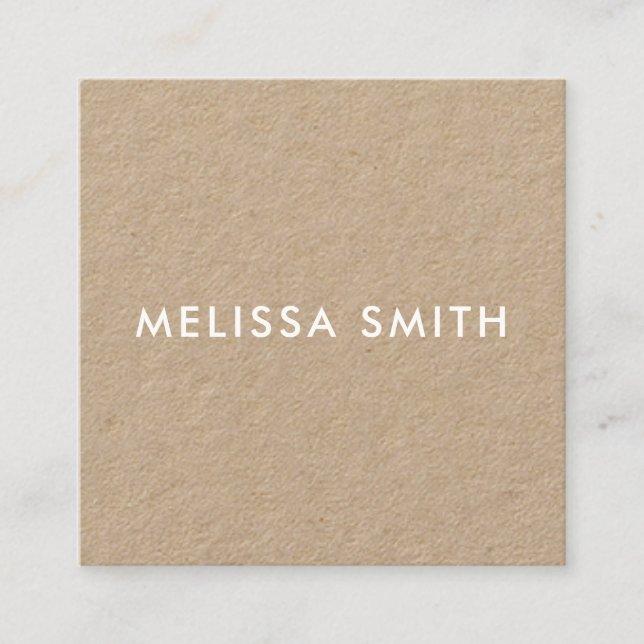 Minimalist Modern Kraft Square Business Card (Front)