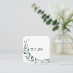Minimalist Modern Landscaping Garden design Square Business Card