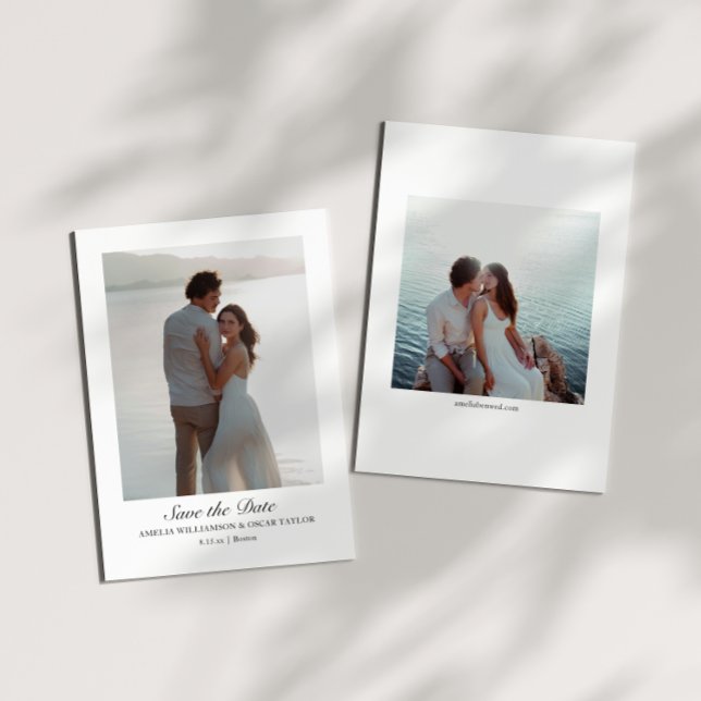 Minimalist Modern Large Photo Classic Script Save The Date (Creator Uploaded)