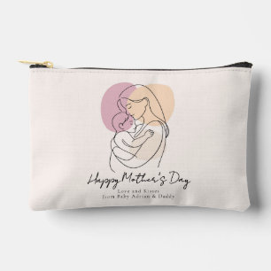 Minimalist Modern Line Art Mum & Baby Mother’s Day Accessory Pouch