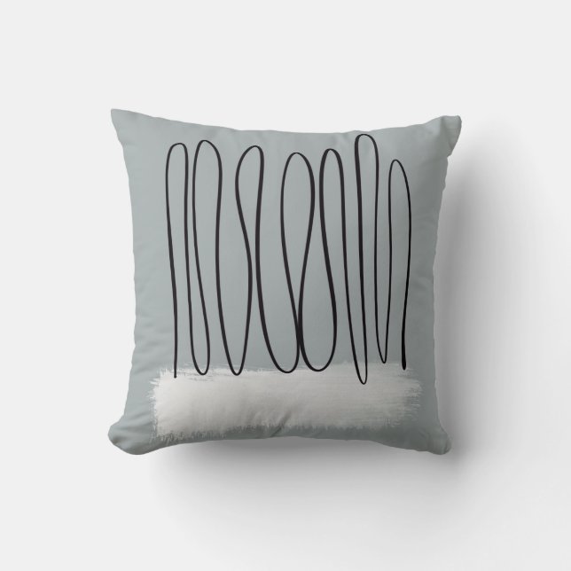 minimalist modern line mid century style abstract  cushion (Front)