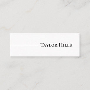 Minimalist Modern Line Name Monochrome Mini Business Card