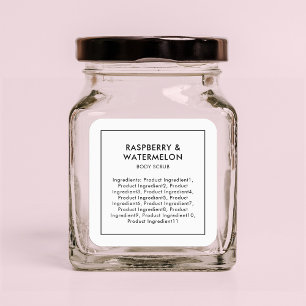 Minimalist Modern List of Ingredients Label