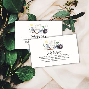 Minimalist Modern Little Chef Books Baby Shower Enclosure Card