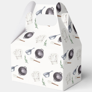Minimalist Modern Little Chef Pattern Baby Shower Favour Box
