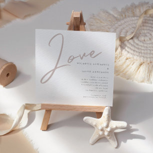 Minimalist Modern Love Script Wedding Invitation