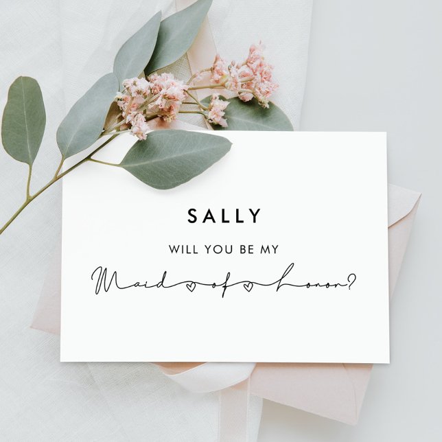 Minimalist modern Maid of honour proposal card (Creator Uploaded)