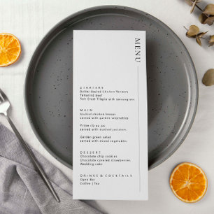 Minimalist Modern Menu