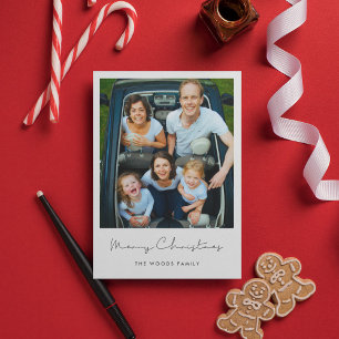 Minimalist Modern Merry Christmas Family Photo Holiday Card