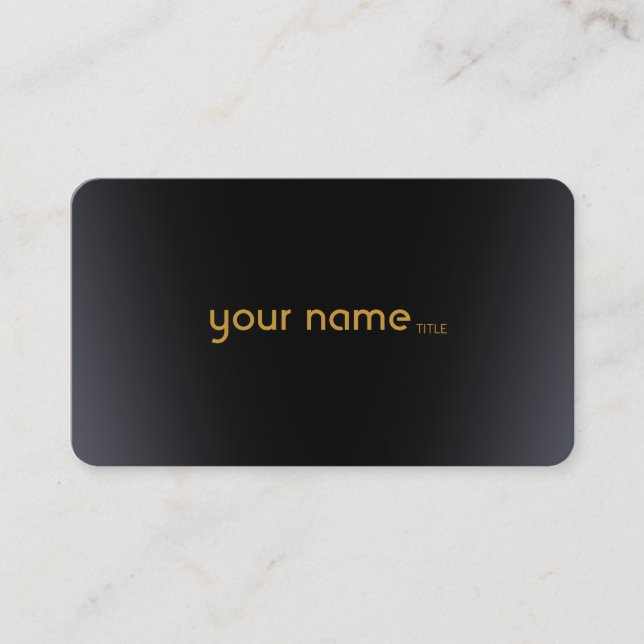 Minimalist Modern Metal Schwarz Business Card (Front)