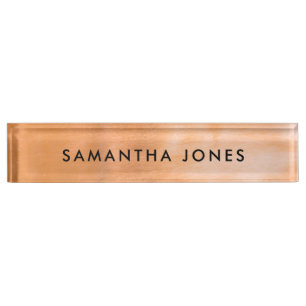Minimalist Modern Metallic Copper Desk Nameplate
