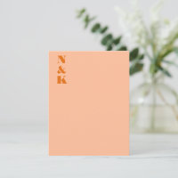 Minimalist Modern Monogram Initials Peach