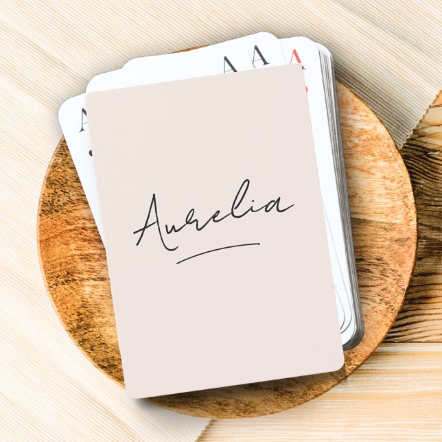 Minimalist Modern Monogram Pink Custom Playing Cards (Creator Uploaded)