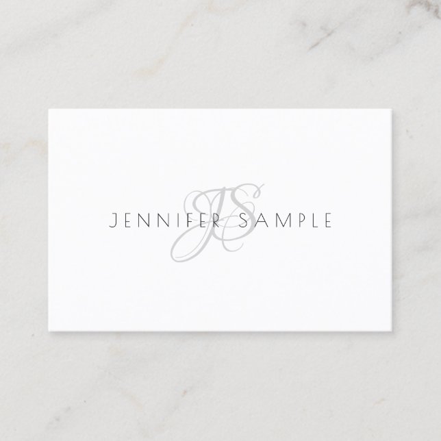 Minimalist Modern Monogram Professional Simple Business Card (Front)
