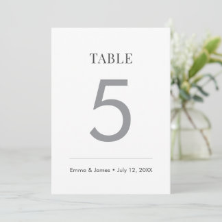 Minimalist Modern Monogram Wedding Table Number