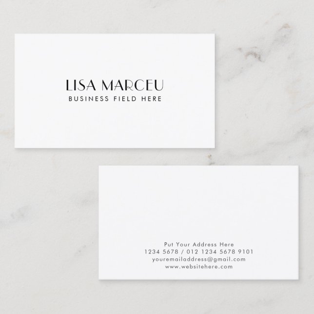 Minimalist Modern Monogram | White Business Card (Front/Back)