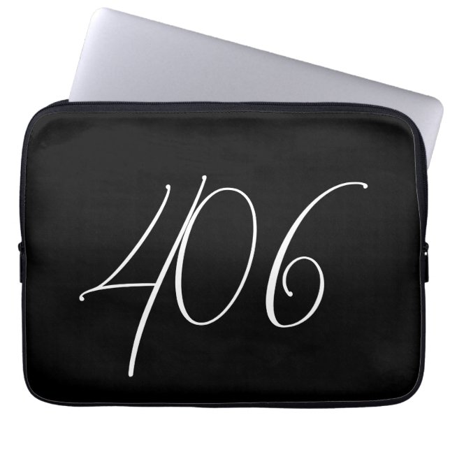 Minimalist Modern Montana 406 Black Laptop Sleeve (Front)