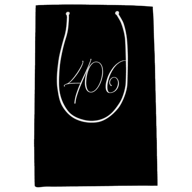 Minimalist Modern Montana 406 Black Medium Gift Bag (Front)