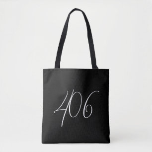 Minimalist Modern Montana 406 Black Tote Bag