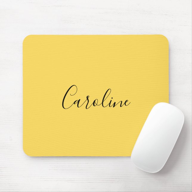 Minimalist modern mustard yellow mouse pad (With Mouse)
