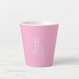 Minimalist modern name initials latte mug
