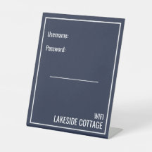 Minimalist Modern Navy Blue Vacation Rental Wifi