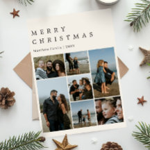 Minimalist Modern Neutral Christmas Family Photo