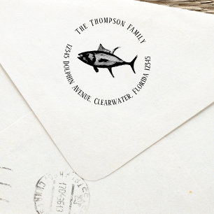 Minimalist Modern Ocean Tuna Fish Simple Self-inking Stamp
