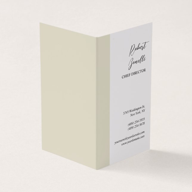 Minimalist Modern Pastel White Colour Personalised Business Card (Outside)