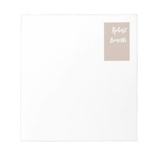 Minimalist Modern Pastel White Colour Personalised Notepad
