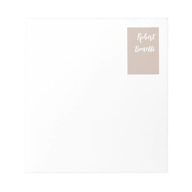 Minimalist Modern Pastel White Colour Personalised Notepad (Front)